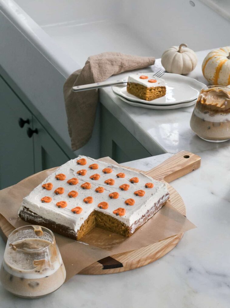 Mini Pumpkin Sheet Cake with Brown Butter Frosting