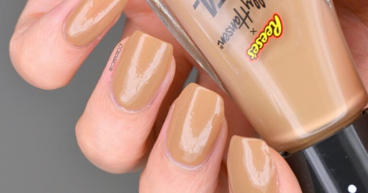 NAILS | Sally Hansen x Reese’s Peanut Butter Time Swatch #CBBxManiMonday | Cosmetic Proof