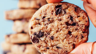 Chocolate Pecan Shortbread Cookies (Vegan + GF)