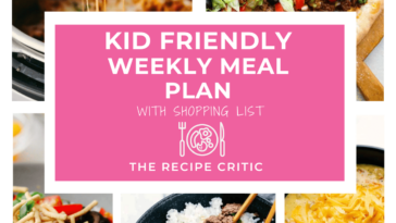 Kid Friendly Weekly Meal Plan