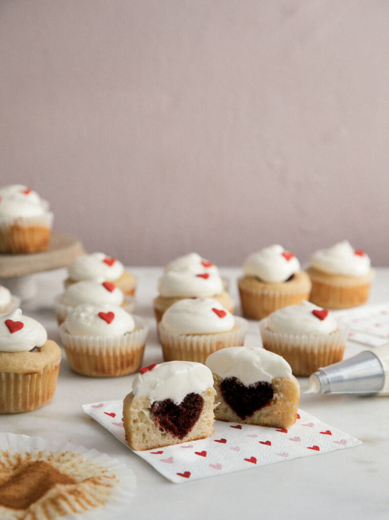 Heart Surprise Cupcakes – A Cozy Kitchen