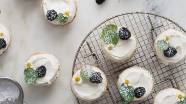 Honey Cupcakes with Chamomile Frosting