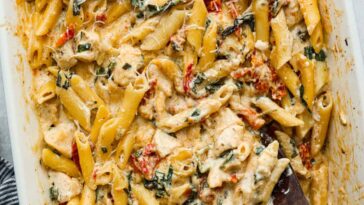 Tuscan Chicken Pasta Bake