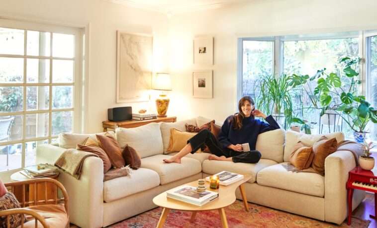 This Mom of Two Moved Into Her Grandparents’ Comfy Old Home (and Painted the Kitchen Bright Blue)