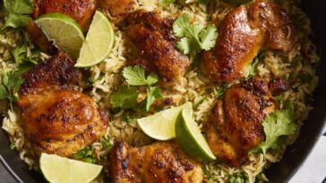 One Pan Cilantro Lime Chicken and Rice