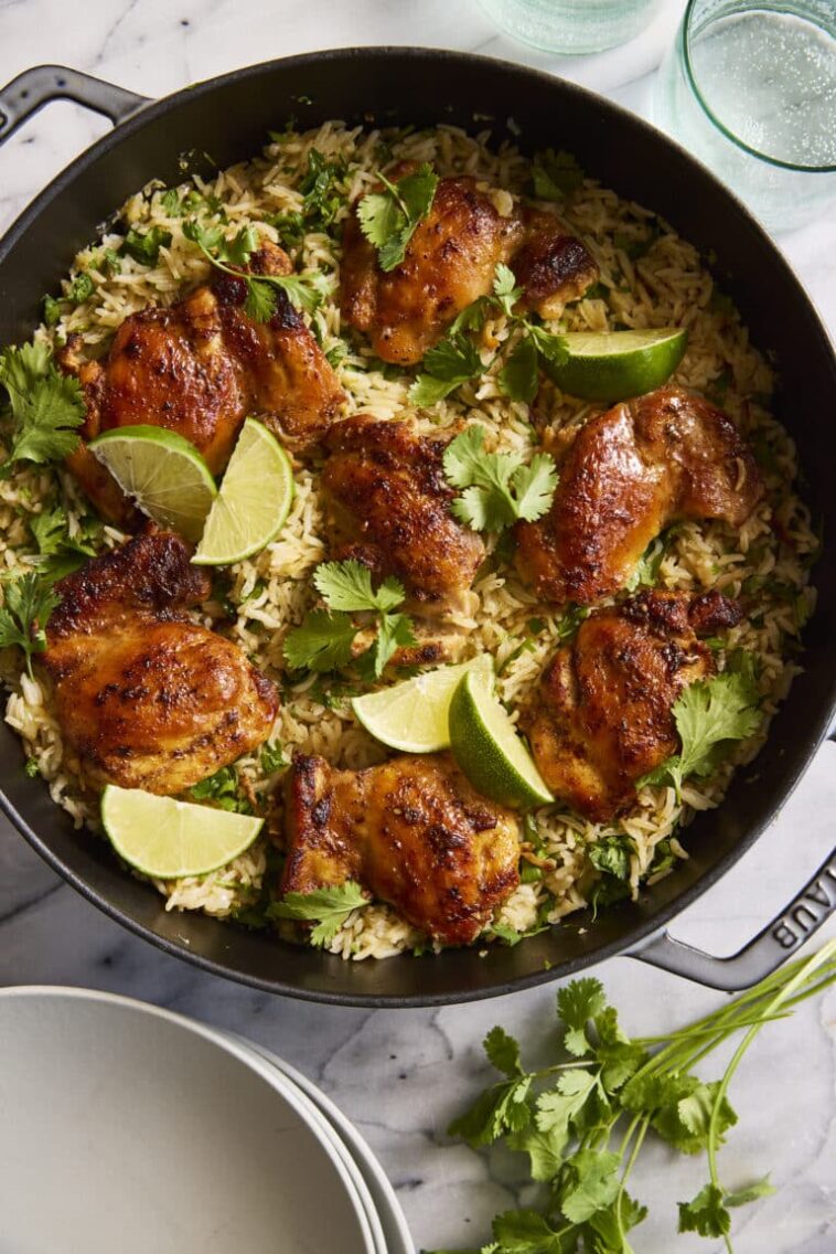 One Pan Cilantro Lime Chicken and Rice