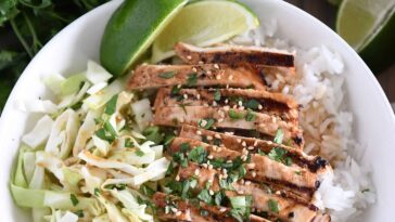 Sticky Honey Ginger Soy Chicken Bowls