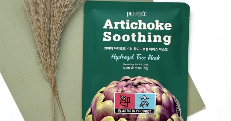 SHEET MASK | Petitfee Artichoke Soothing Hydrogel Face Mask | Cosmetic Proof